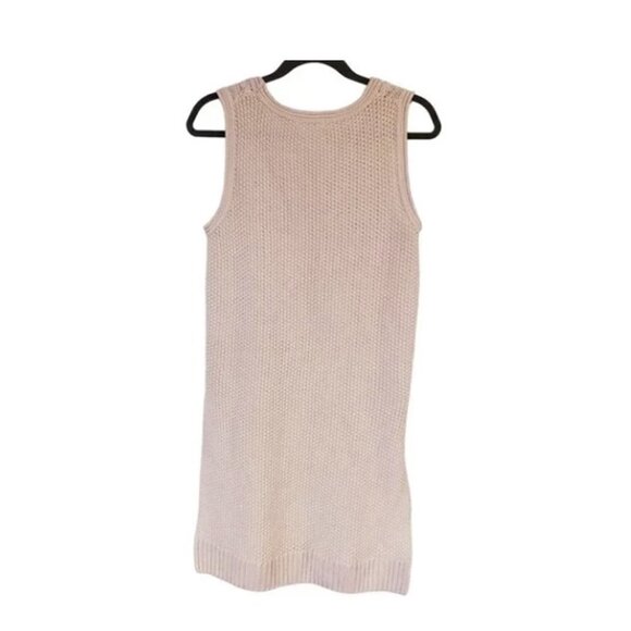 💥108 VENUS Chunky Cable Knit Sleeveless Sweater Pink High-Lo - Picture 5 of 10